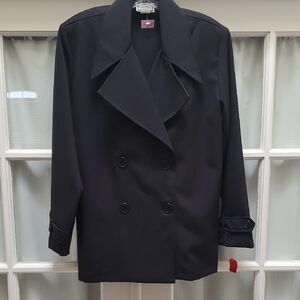 Joule Y2K Women's Classic Black Trench Coat Style Jacket